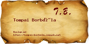 Tompai Borbála névjegykártya